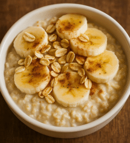 Mingau de Aveia Cremoso com Banana e Canela