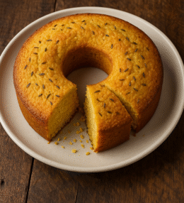 Bolo de Fubá Fofinho com Erva-Doce