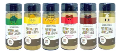 Kit 6 Tempero Primeiros Sabores Natural Para Grãos, Legumes e Carnes 40g – Terra Amor